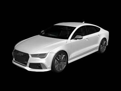 White Sporty Sedan With Sleek Exterior Design And Black Alloy Wheels 3d model