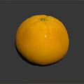 Fresh Ripe Vibrant Yellow Orange With Smooth Shiny Surface On Dark Background Close Up View