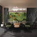 Modern Black Office Interior With Bookshelves Leather Sofas Wooden Desk And Large Windows