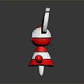 Stylized Game Movie Character With White And Red Body Large Ears Blue Eyes Red Limbs
