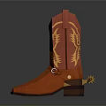 Stylish Red Fashion Boots With Yellow Decorative Patterns For Daily Use