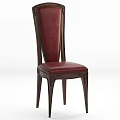 Elegant Red Leather Accent Chair With Dark Wood Carved Frame And Brass Nailhead Trim Details