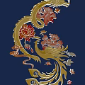 Elegant Traditional Chinese Dragon Phoenix Peony Pattern Wall Decor Art Design