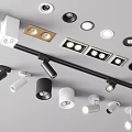 Modern Home Lighting Downlights and Spotlights with Track Recessed Design in Black White Styles