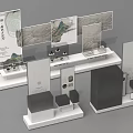 Modern Booth Display Cabinet Display Board Museum Display Cabinet 3d model