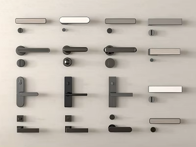 Modern Metal Door Handle Designs In Various Styles For Home Decor 3d model