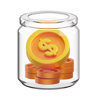 Modern Gold Coin Currency Glass Cartoon Gold Coin 3d model