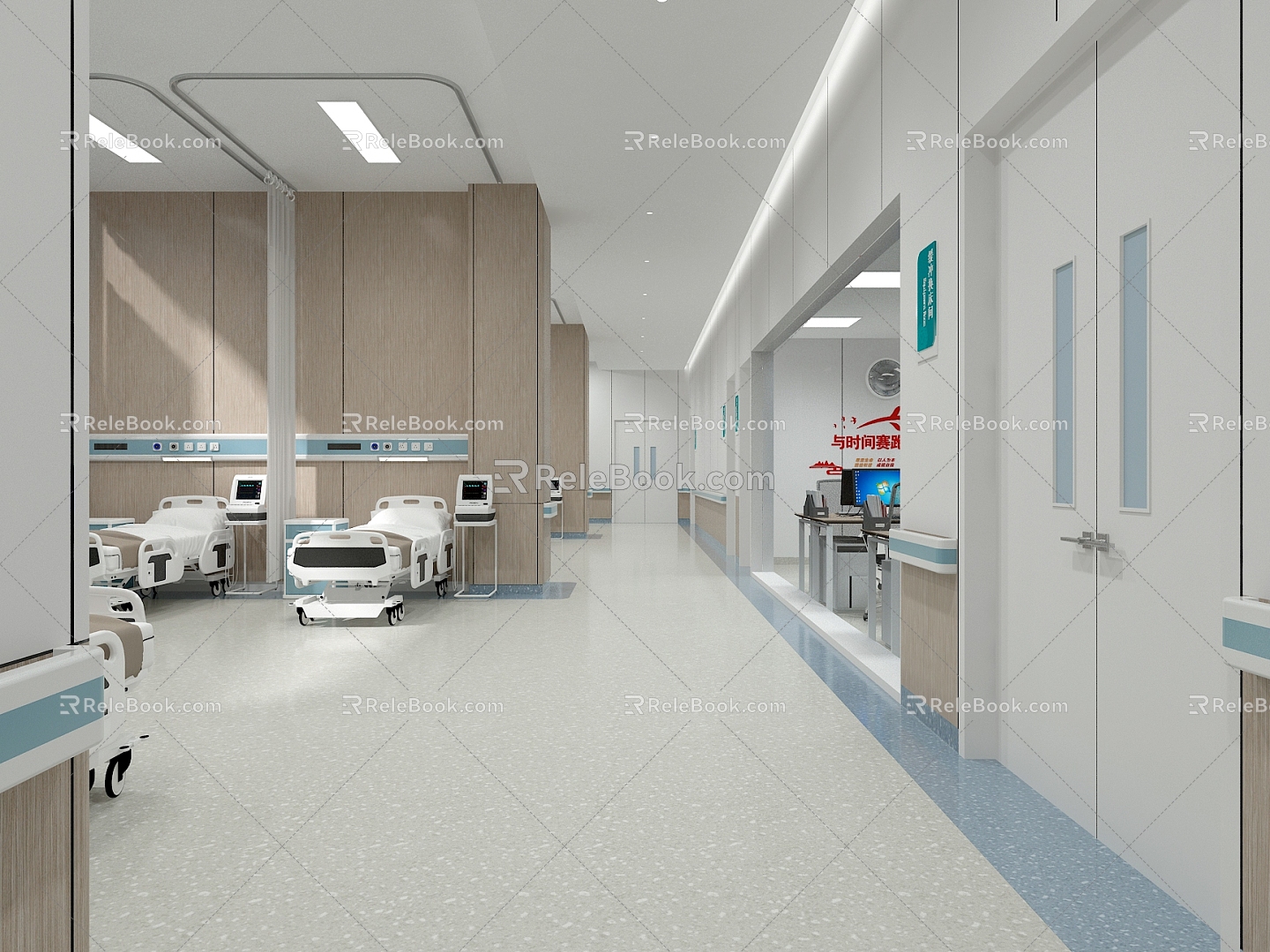 Hospital Hospital Corridor Hospital Emergency Ward Waiting Area Doctor's Office 3d model