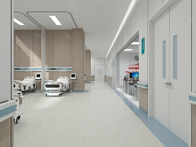 Hospital Corridor Hospital Emergency Ward Waiting Area Doctor's Office 3d model