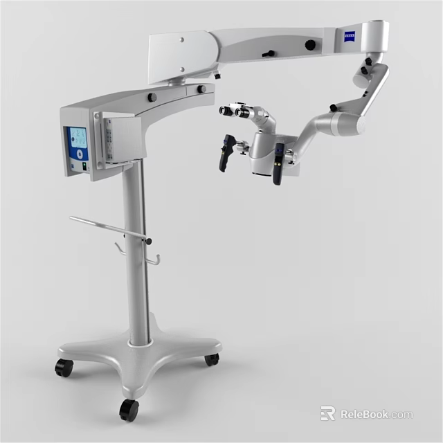 Adjustable Silver Daily Electrical Appliance With Stand Wheels And Control Panel 3d model 