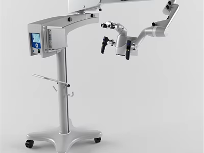 Adjustable Silver Daily Electrical Appliance With Stand Wheels And Control Panel 3d model