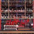 Modern Bar Front Desk Wine Bottle Wine Glass Wine Rack Constant Temperature Wine Cabinet High-end Wine Cabinet Wine Cabinet Refrigerated Wine Cabinet 3d model