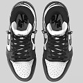 Black and White Nike Jordan 1 Retro 3d model