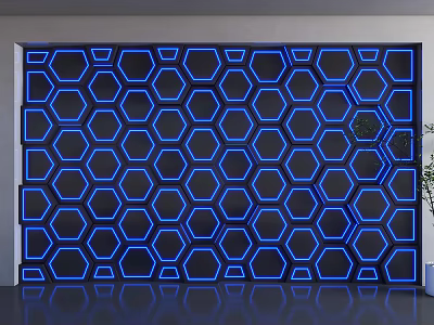 Technology background wall Geometric background wall Hexilateral shaped background wall Sofa background Internet celebrity background wall Creative wall Exhibition hall background wall 3d model