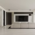 Modern Living Dining Room Interior With Open Concept Sofa Coffee Table And Floor Lamp