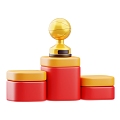 Trophy podium cartoon trophy 3d model