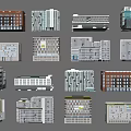 Various Modern Office Buildings With Different Architectural Designs And Structures 3d model