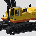 AXEMAN Tracked Functional Vehicle Featuring Yellow Black Exterior And Digging Bucket
