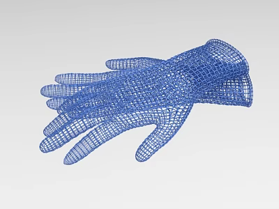 Blue Mesh Glove Design With Intricate Weave Structure And Modern Aesthetic 3d model