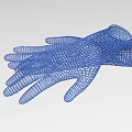 Blue Mesh Glove Design With Intricate Weave Structure And Modern Aesthetic