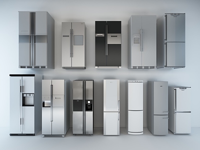 Modern refrigerator double door refrigerator single door refrigerator 3d model