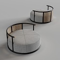 New Chinese Style Sofa Stool 3d model