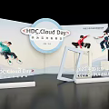 Wall Decorated For HDC Cloud Day 2023 Beijing Event With Silhouette Figures