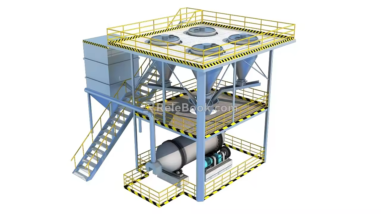 batching and mixing system 3d model