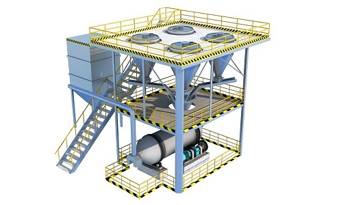 batching and mixing system 3d model