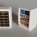 White Compact Refrigerators With Wine Bottle Racks And Beverage Can Storage 3d model