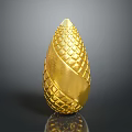 Mythical Creature Golden Egg With Intricate Diamond Patterned Shiny Reflective Surface 3d model