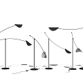 Modern Floor Lamps With Sleek Curved Arms And Black White Minimalist Design