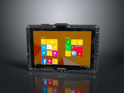 SmartPad Tablet With Colorful App Icons On Touch Screen And Black Frame 3d model