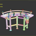 White Curved Mechanical Structure With Symmetrical Brackets Support Legs And Industrial Design