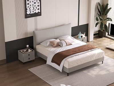 Style bedroom furniture bed model