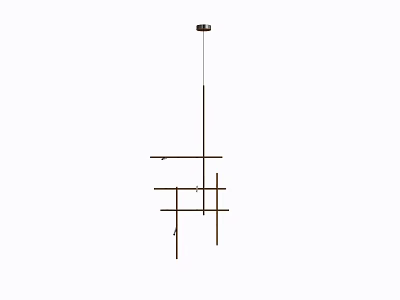 Modern Geometric Chandelier With Minimalist Metal Structure For Interior Lighting Design 3d model