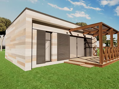 Modern Villa One-Floor Framework Small Villa 3d model Modern Villa One-Floor Framework Small Villa 3d model