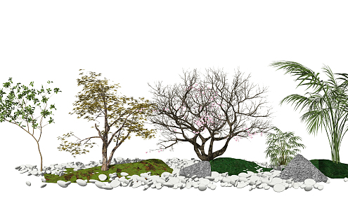 Modern landscape sketch landscape tree landscape sketch 3d model