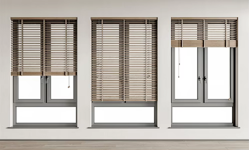 Modern venetian blinds wood venetian blinds 3d model