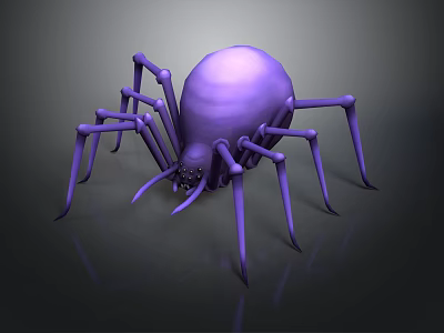 3D Rendered Purple Spider With Eight Legs Sleek Body on Dark Background 3d model