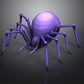 3D Rendered Purple Spider With Eight Legs Sleek Body on Dark Background