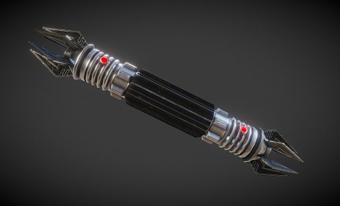 double-edged lightsaber laser sword 3d model