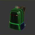 Stylish Black Backpack with Blue Glowing Lines and Modern Design for Daily Use