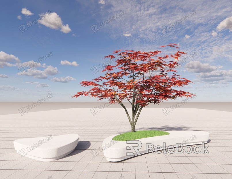 Modern Tree Pool Landscape Special-shaped Tree Pool Seat model