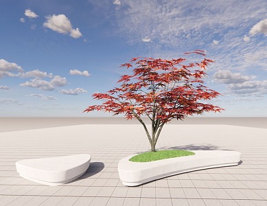 Modern Tree Pool Landscape Special-shaped Tree Pool Seat 3d model