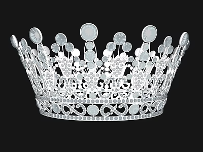 Elegant Ornate Jeweled Crown With Circular Motifs Small Beads And Intricate Filigree Design 3d model