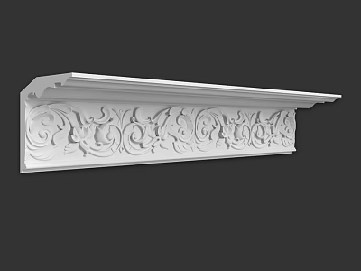 Ornamental Architectural Component With Intricate Carvings And White Finish 3d model