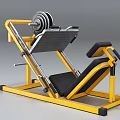 Professional Strength Training Gym Equipment With Yellow Frame Black Padded Seat And Weight Plates