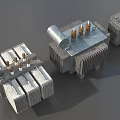 Industrial Power Transformers With Heat Sinks Terminal Posts And Control Meters