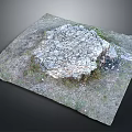 Natural Wood And Stone Outdoor Landscape With Rustic Texture And Green Grass